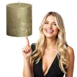 swieca pienkowa rustic metallic zlota bolsius 80 68 mm