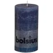 swieca pienkowa rustic niebieska ciemna bolsius 130 68 mm
