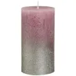 swieca pienkowa rustic ombre rozowo srebrna bolsius 130 68mm