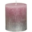 swieca pienkowa rustic ombre rozowo srebrna bolsius 80 68 mm