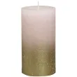 swieca pienkowa rustic ombre rozowo zlota bolsius 130 68mm