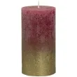 swieca pienkowa rustic ombre zloto bordowa bolsius 130 68mm