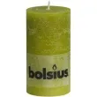 swieca pienkowa rustic zielona trzcinowa bolsius 130 68mm