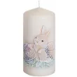 swieca pienkowa wielkanoc z zajaczkiem kosc sloniowa bartek candles 100 mm