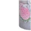 swieca pienkowa wielkanoc z zajaczkiem szaro rozowa bartek candles 100 mm