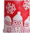 swieca pienkowa zimowe sowy czerwona bartek candles 60 130 mm