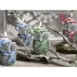 swieca sowa winter owl szaro blekitna bartek candles 100 mm