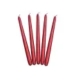 swieca stozkowa 29 cm metalik czerwona 10 szt