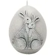 swieca wielkanoc jajko z zajaczkami szara bartek candles 100 mm