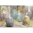 swieca wielkanoc jajko z zajaczkami szara bartek candles 100 mm