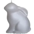 swieca wielkanoc matowy zajaczek szary bartek candles 75 mm
