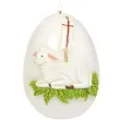 swieca wielkanocne jajko z barankiem biala adpal 14cm