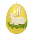 swieca wielkanocne jajko z barankiem zolta adpal 14cm