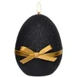 swieca wielkanocne jajko z kokardka czarna adpal 9cm