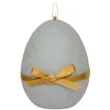swieca wielkanocne jajko z kokardka szara adpal 9cm