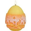 swieca wielkanocne jajko z koronka zolta adpal 9cm