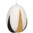 swieca wielkanocne jajko z pasami zloto czarnymi biala adpal 14cm