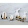 swieca wielkanocne jajko z pasami zloto czarnymi biala adpal 14cm
