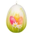swieca wielkanocne jajko z pisankami bialo zielona adpal 140 100 mm