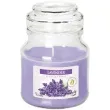 swieca zapachowa w szkle sloiczek lawenda bispol 28 h 10 cm