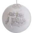 swieca zimowe sowy kula biala bartek candles 80 mm