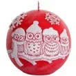 swieca zimowe sowy kula czerwona bartek candles 100 mm