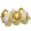 swiece wielkanocne jajka mix bialo zlote adpal 6cm 6szt