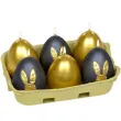 swiece wielkanocne jajka mix czarno zlote adpal 6cm 6szt