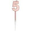 swieczka cyferka 5 rozowe zloto folat