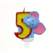 swieczka cyferka 5 zoo slon