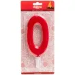 swieczka cyfra 0 giant dekora czerwona 15 cm