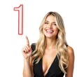 swieczka cyfra 1 partypal bialo czerwona 13 cm