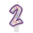 swieczka cyfra 2 imprezka ravi bialo fioletowa 7 5 cm