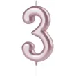 swieczka cyfra 3 partypal rozowe zloto 10 cm