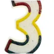 swieczka cyfra 3 z brokatem czerwony godan