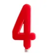 swieczka cyfra 4 giant dekora czerwona 15 cm
