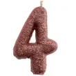 swieczka cyfra 4 glitter dekora rozowe zloto 15 cm