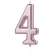swieczka cyfra 4 partypal rozowe zloto 10 cm