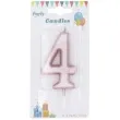 swieczka cyfra 4 partypal rozowe zloto 10 cm
