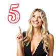 swieczka cyfra 5 wszystkiego najlepszego partypal czerwona 8 cm