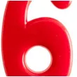 swieczka cyfra 6 giant dekora czerwona 15 cm