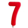 swieczka cyfra 7 giant dekora czerwona 15 cm
