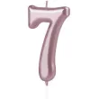 swieczka cyfra 7 partypal rozowe zloto 10 cm