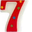 swieczka cyfra 7 w gwiazdki partypal czerwona 8 cm