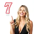 swieczka cyfra 7 wszystkiego najlepszego partypal czerwona 8 cm