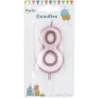 swieczka cyfra 8 partypal rozowe zloto 10 cm