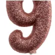 swieczka cyfra 9 glitter dekora rozowe zloto 15 cm