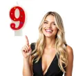 swieczka cyfra 9 w gwiazdki partypal czerwona 8 cm