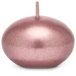 swieczka dysk plywajacy metalik rozowe zloto partydeco 40 mm 50 szt