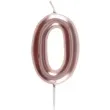 swieczka metaliczna cyfra 0 rozowe zloto santex 9 cm